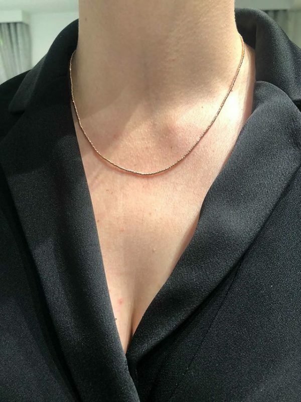 18ct rose gold fancy link 50cm chain