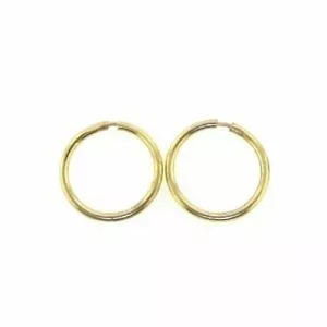 18ct yellow gold extra small plain hoop 'sleepers' earrings