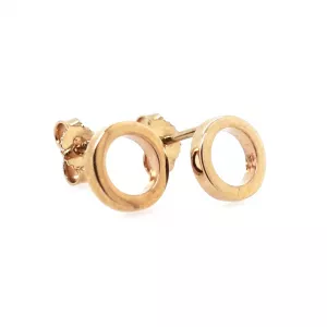 18ct rose gold circle stud earrings