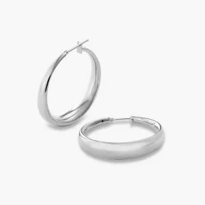 18ct white gold hoop earrings 30mm