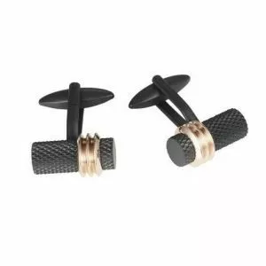 Black and rose gold rhodium plated stainless steel Cufflinks