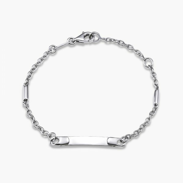 18ct white gold ID tag baby bracelet