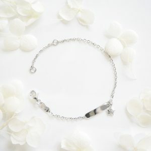 18ct White Gold Baby ID Star Bracelet