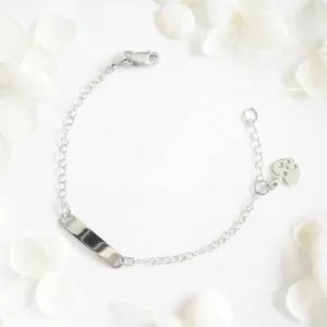 18ct White Gold ID Baby Bracelet