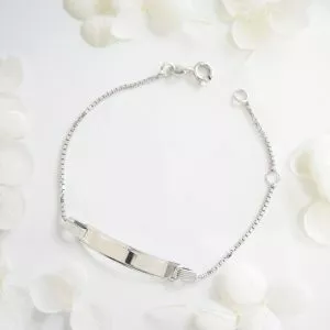 18ct white gold ID baby bracelet