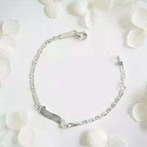 18ct white gold baby ID bracelet