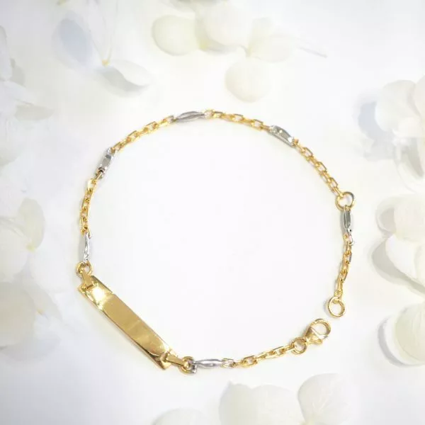 18ct white & yellow gold ID baby bracelet