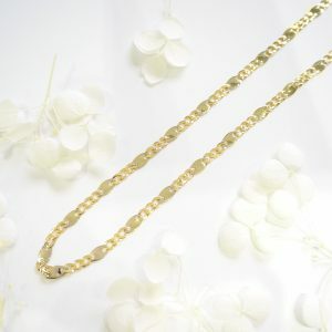 18ct white & yellow gold 60cm fancy chain