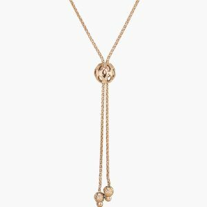 18ct rose gold 42cm trace chain necklace