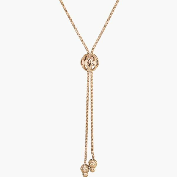 18ct rose gold 42cm trace chain necklace