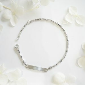 18ct white gold ID tag baby bracelet