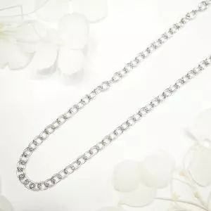 18ct white gold 46cm link chain