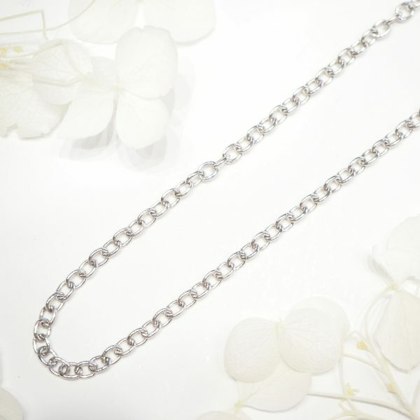 18ct white gold 46cm link chain