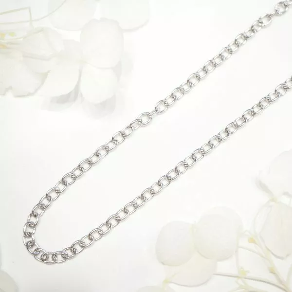 18ct white gold 46cm link chain