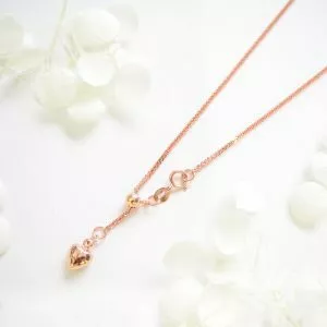 18ct rose gold 45cm foxtail adjustable chain