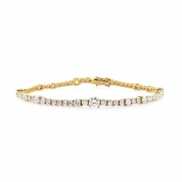 18ct yellow gold diamond tennis bracelet