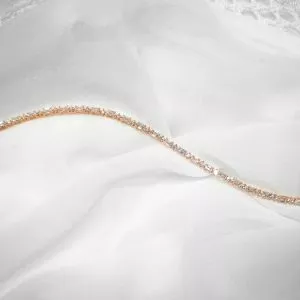 18ct rose gold baguette & round diamond tennis bracelet
