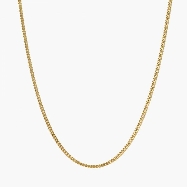 18ct yellow gold 50cm flat curb link chain