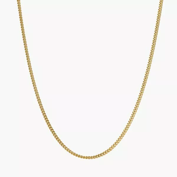 18ct yellow gold 50cm flat curb link chain