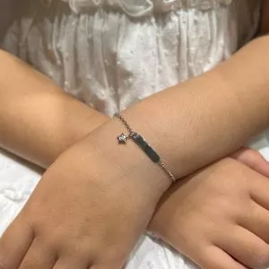 18ct White Gold Baby ID Star Bracelet