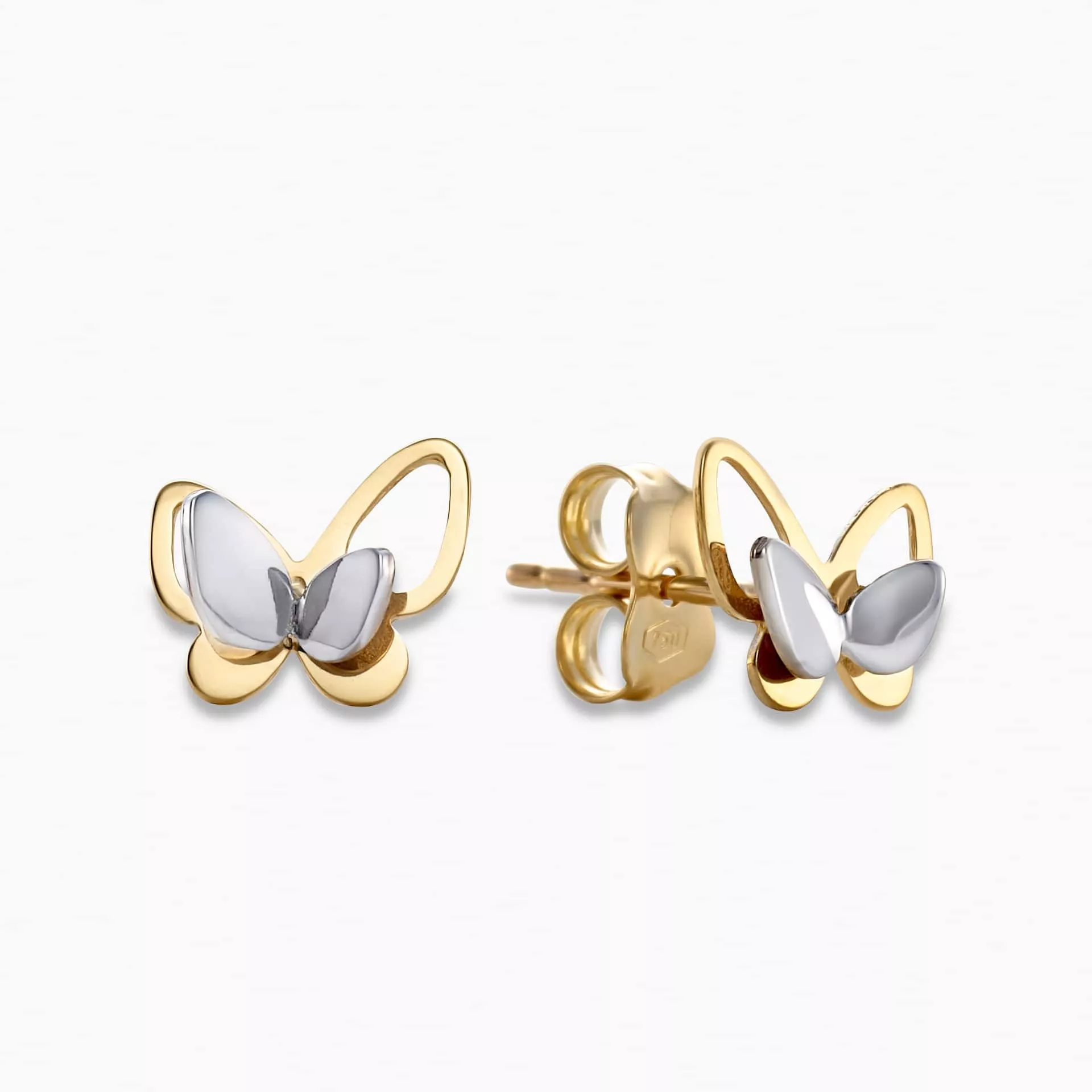 White gold cheap butterfly earrings