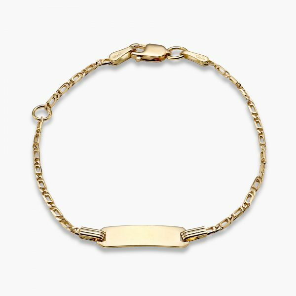 18ct yellow gold baby ID bracelet