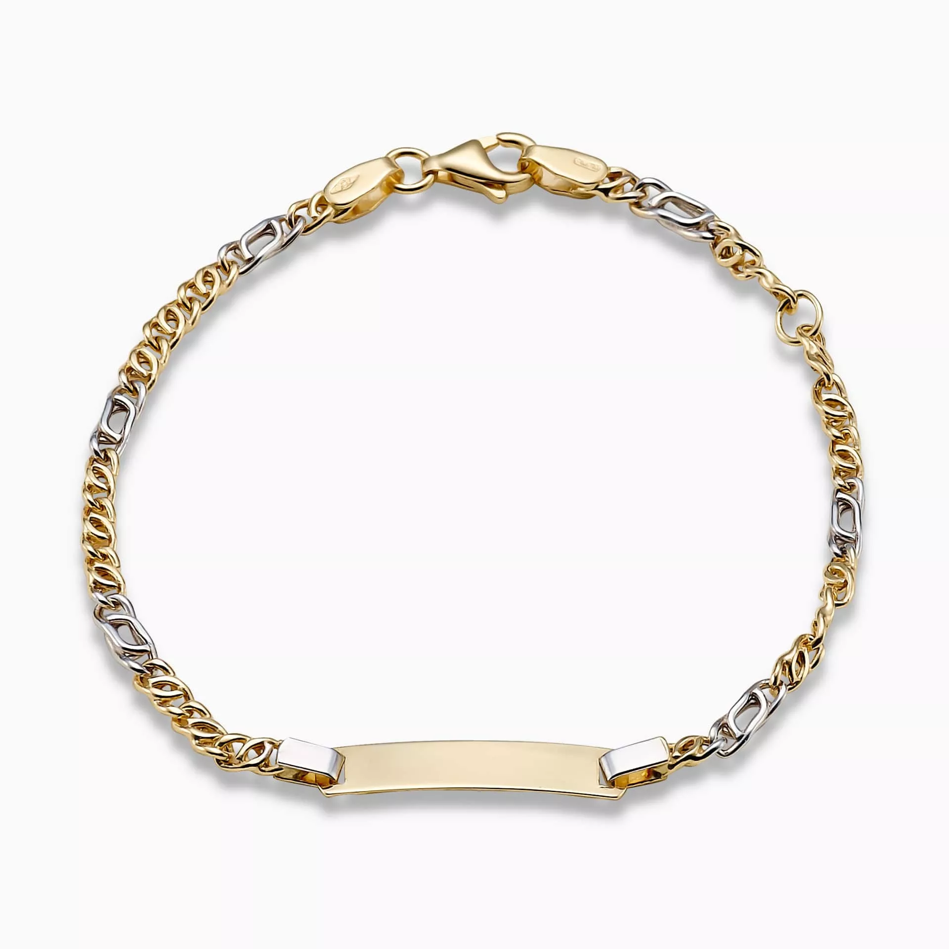 Gold figaro store id bracelet