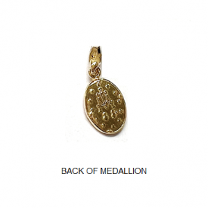 18ct yellow gold Extra Small "Miraculous" oval medal pendant