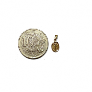 18ct yellow gold Extra Small "Miraculous" oval medal pendant