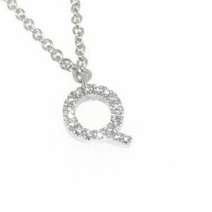 18ct white gold diamond initial "Q" necklace