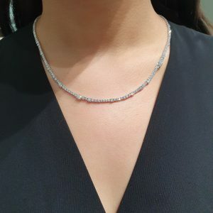 18ct white gold diamond tennis necklace