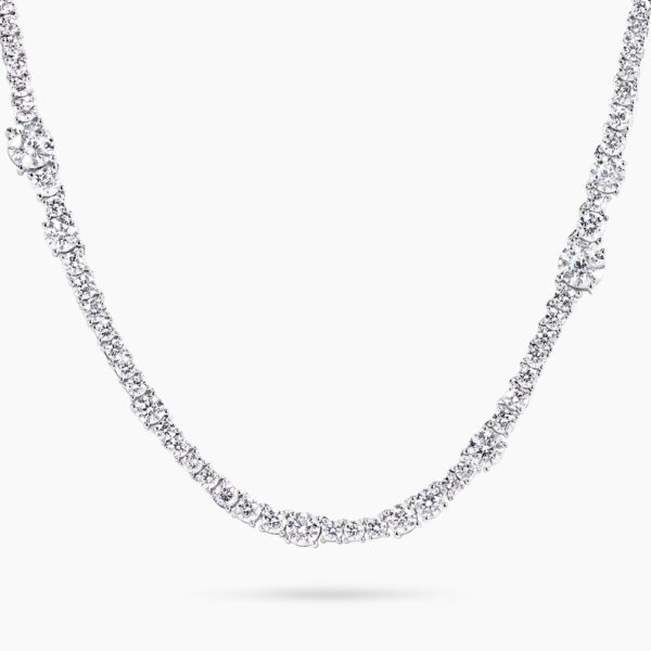 18ct white gold diamond tennis necklace