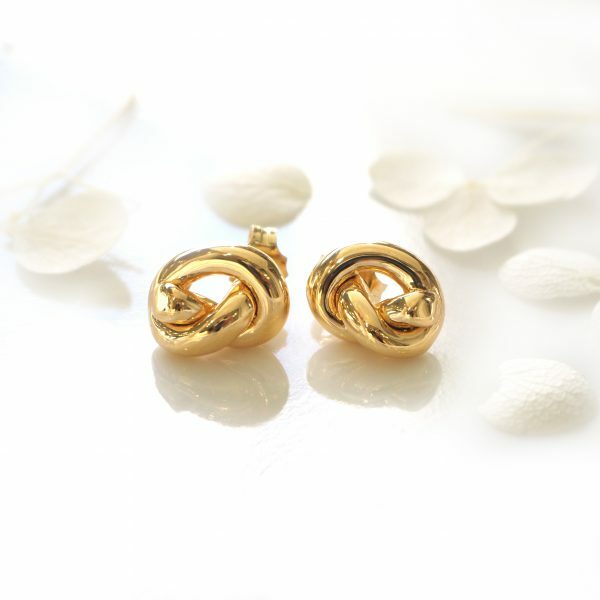 18ct yellow gold knot stud earrings