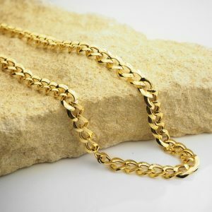 18ct yellow gold 42cm curb link chain with lobster clasp