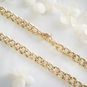 18ct yellow gold 42cm curb link chain with lobster clasp