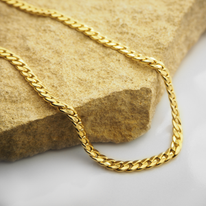 18ct yellow gold hollow 42cm curb link chain