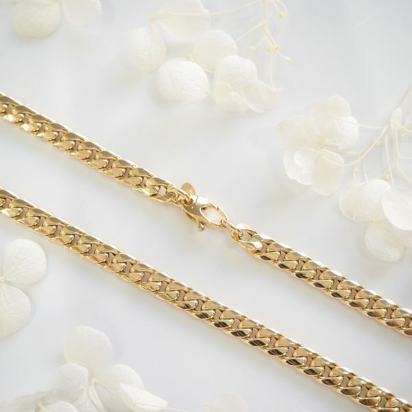 18ct yellow gold 42cm curb link chain