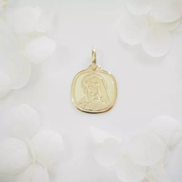 18ct yellow gold "Virgin Mary" medal pendant