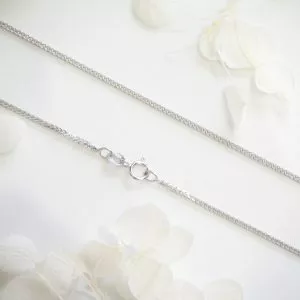 18ct white gold 50cm wheat chain