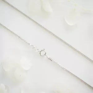 18ct white gold 45cm fine wheat chain