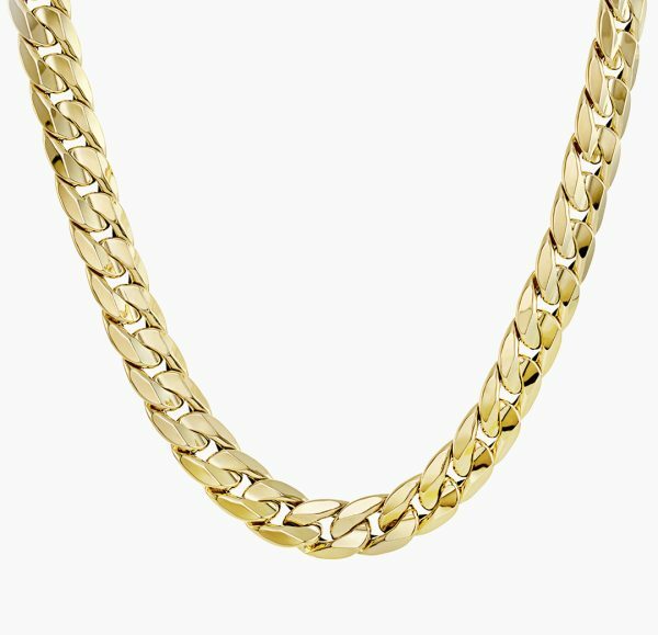 18ct yellow gold 45cm chunky curb chain