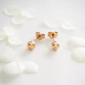 18ct rose gold 4mm ball stud earrings