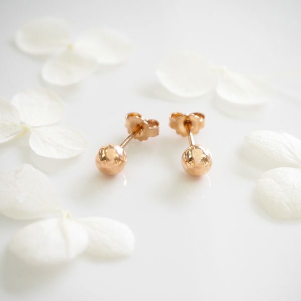 18ct rose gold 5mm ball stud earrings
