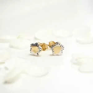 18ct yellow and white gold star stud earrings