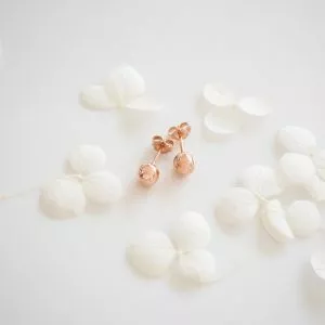 18ct rose gold 6mm ball stud earrings