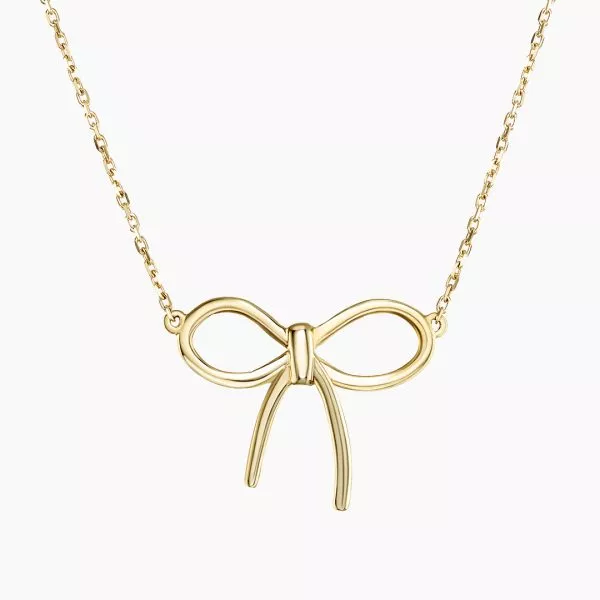 18ct yellow gold bow necklace