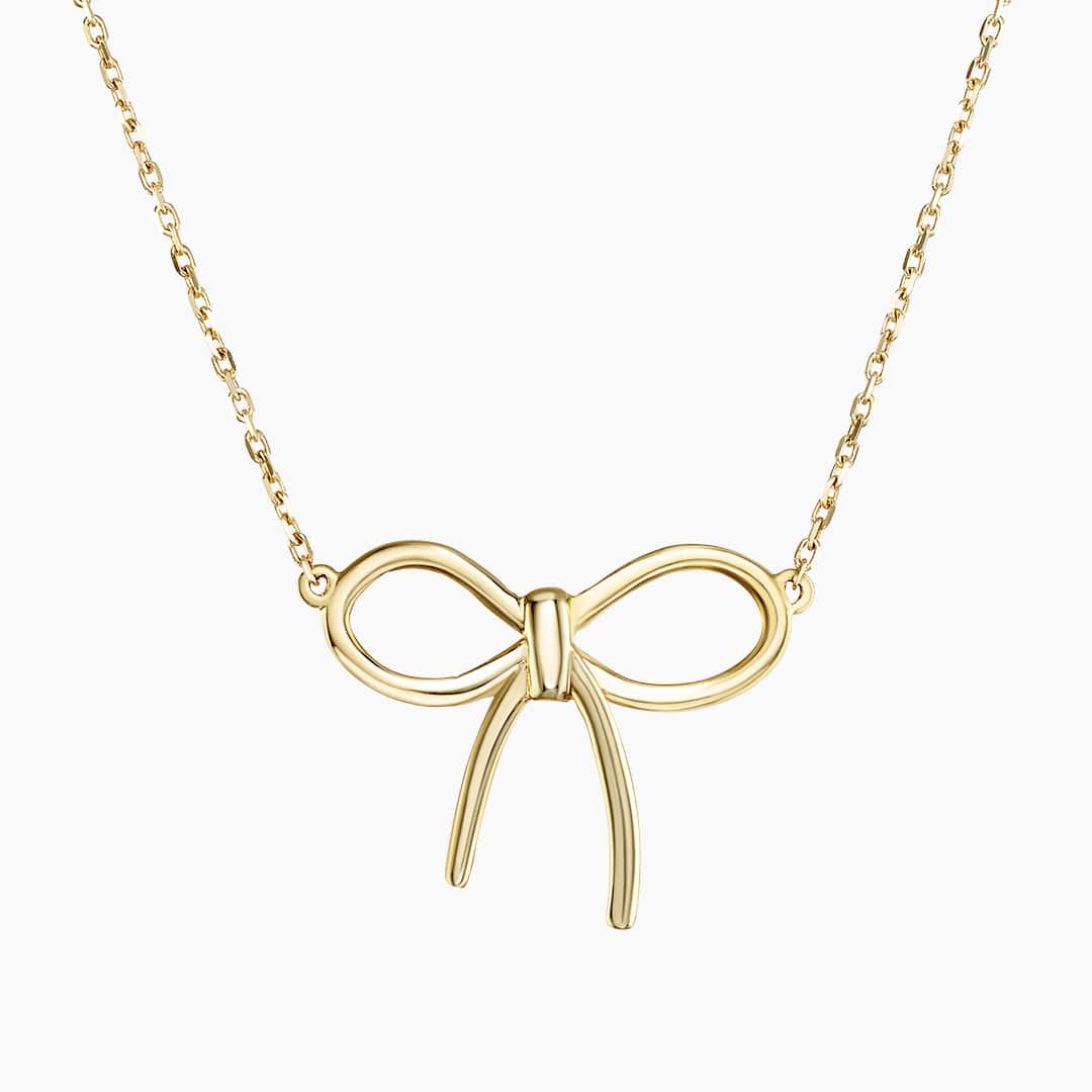 Tiffany gold clearance bow necklace
