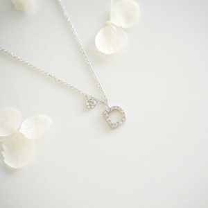 18ct white gold diamond initial "D" Necklace
