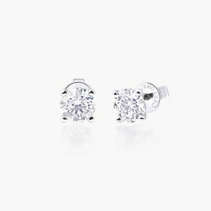 18ct white gold 2=0.60ct round diamond stud earrings