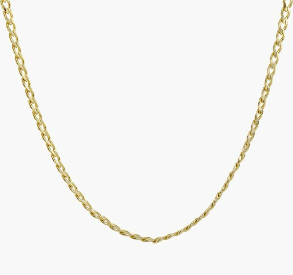 18ct yellow gold 50cm flat curb link chain